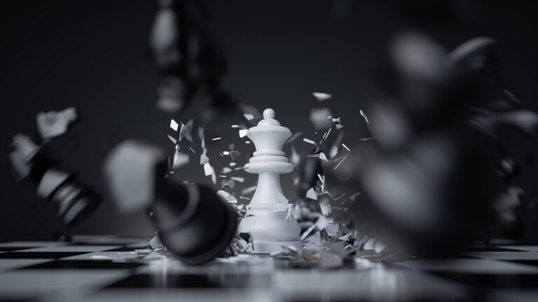 3d,Rendering,,Aggressive,Chess,Game,White,Queen,Attacks,And,Destroys | Competitive Analysis in Cybersecurity Advertising