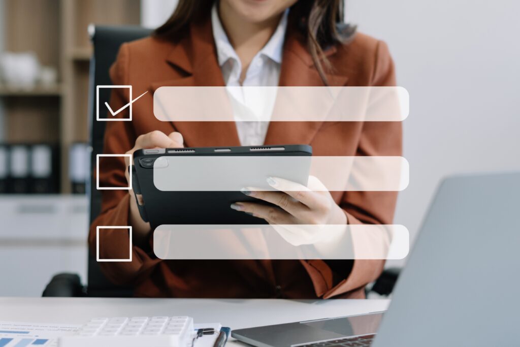 Business,Performance,Checklist,Concept,,Businesswoman,Using,Tablet,And,Laptop,Doing | | | Site Hub